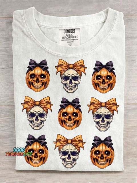 Halloween Skull Decorative Pattern T-shirt