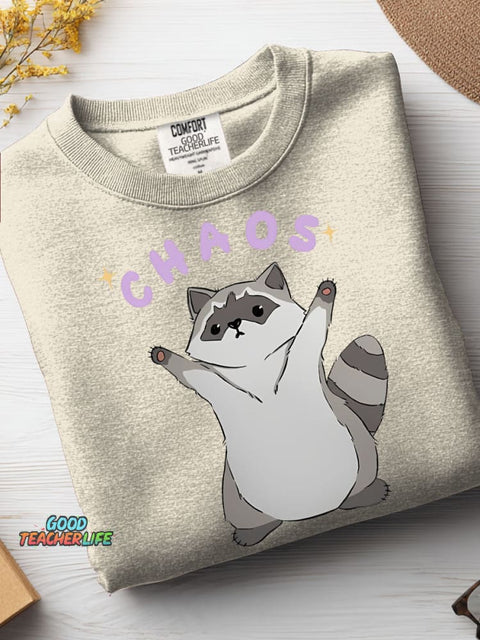 Raccoon Says Chaos Casual Sweatshirt