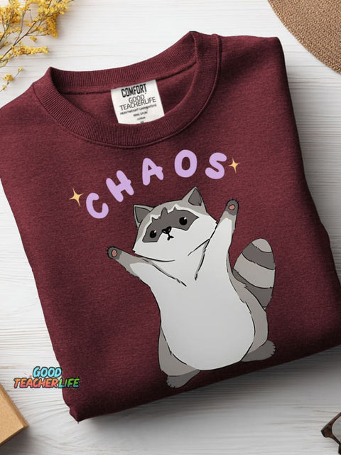 Raccoon Says Chaos Casual Sweatshirt