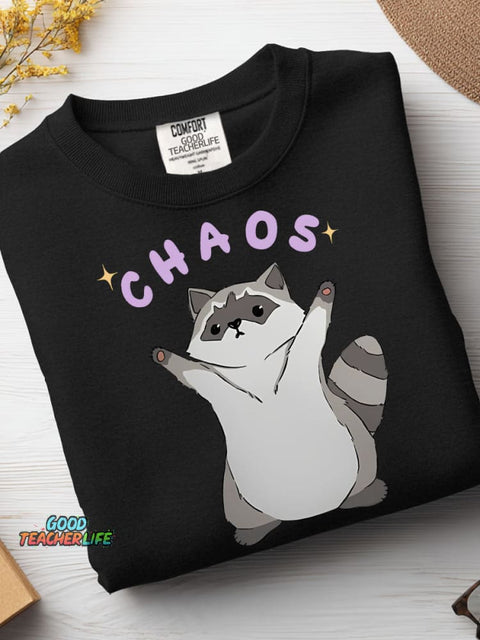 Raccoon Says Chaos Casual Sweatshirt
