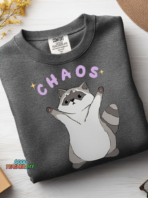 Raccoon Says Chaos Casual Sweatshirt