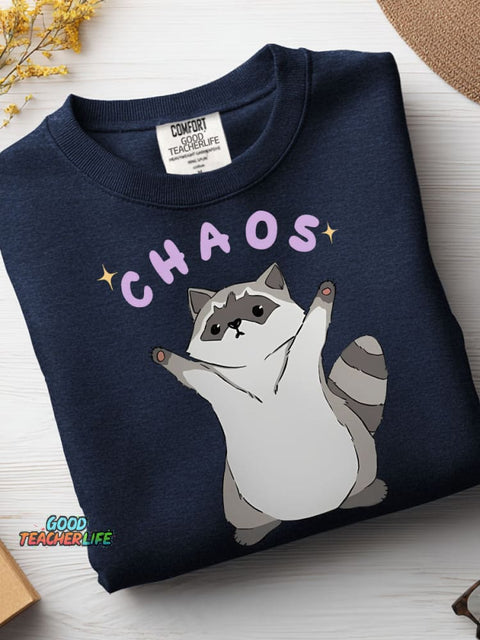 Raccoon Says Chaos Casual Sweatshirt