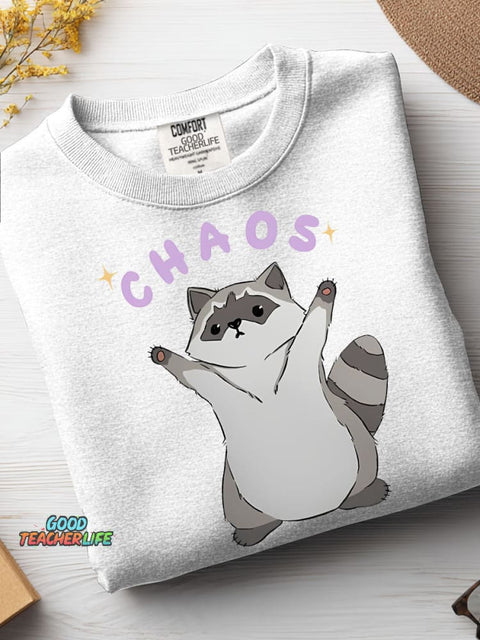 Raccoon Says Chaos Casual Sweatshirt