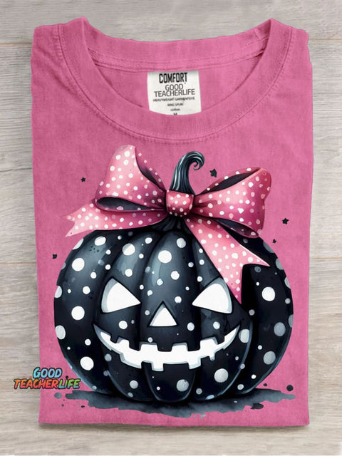 Halloween Bow Pumpkin Decoration Pattern T-shirt