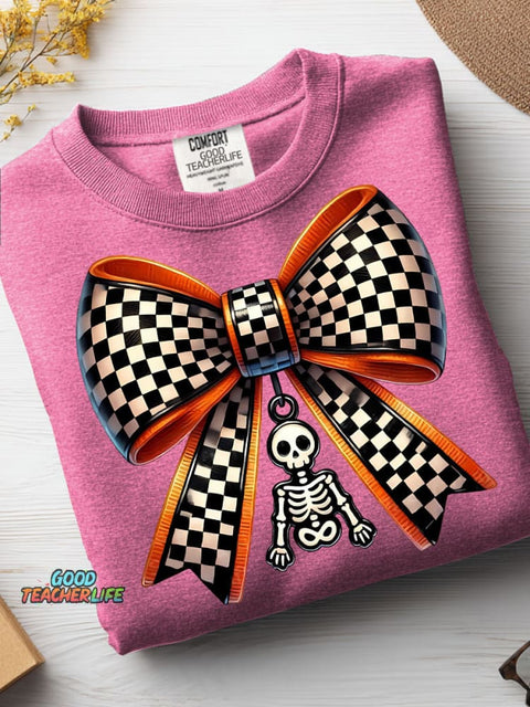 Halloween Bow Decorative Pattern Casual Sweatshirt