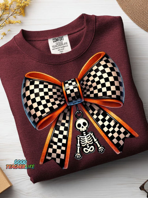 Halloween Bow Decorative Pattern Casual Sweatshirt