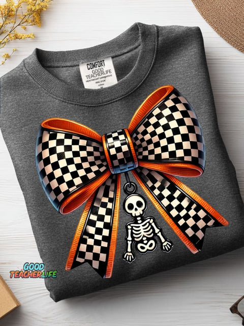 Halloween Bow Decorative Pattern Casual Sweatshirt