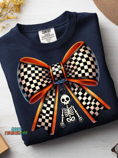 Halloween Bow Decorative Pattern Casual Sweatshirt