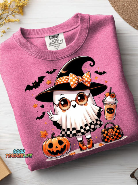 Cute Ghost Pattern Casual Sweatshirt