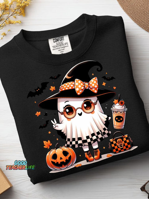 Cute Ghost Pattern Casual Sweatshirt