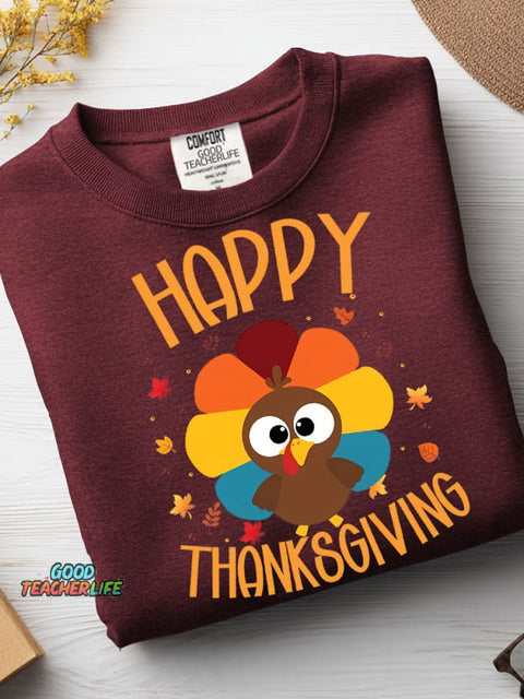 Happy Thanksgiving Turkey Casual Sweatshirt