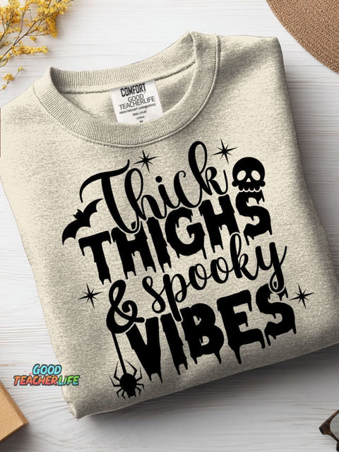 Thick Thighs Spooky Vibes Casual Sweatshirt