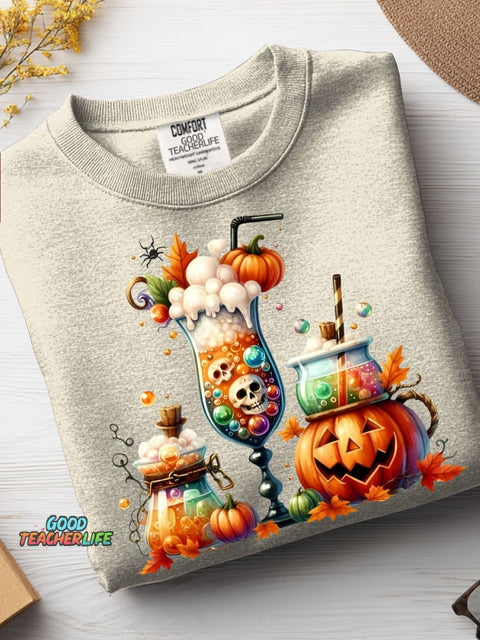 Halloween Drink Decoration Pattern Casual Sweatshirt
