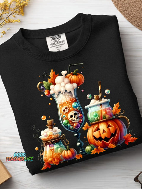 Halloween Drink Decoration Pattern Casual Sweatshirt