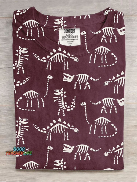 Dinosaur Skull Decorative Pattern T-shirt