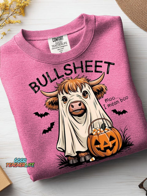 Bullsheet Cow Halloween Decoration Pattern Casual Sweatshirt
