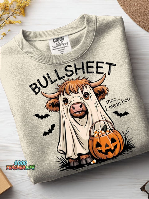 Bullsheet Cow Halloween Decoration Pattern Casual Sweatshirt