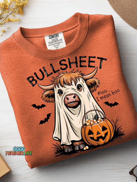 Bullsheet Cow Halloween Decoration Pattern Casual Sweatshirt