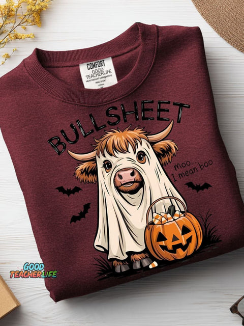 Bullsheet Cow Halloween Decoration Pattern Casual Sweatshirt