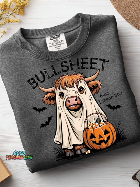 Bullsheet Cow Halloween Decoration Pattern Casual Sweatshirt