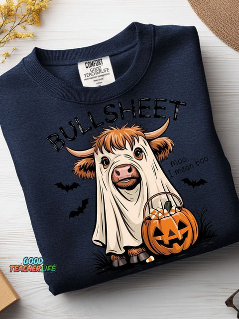 Bullsheet Cow Halloween Decoration Pattern Casual Sweatshirt