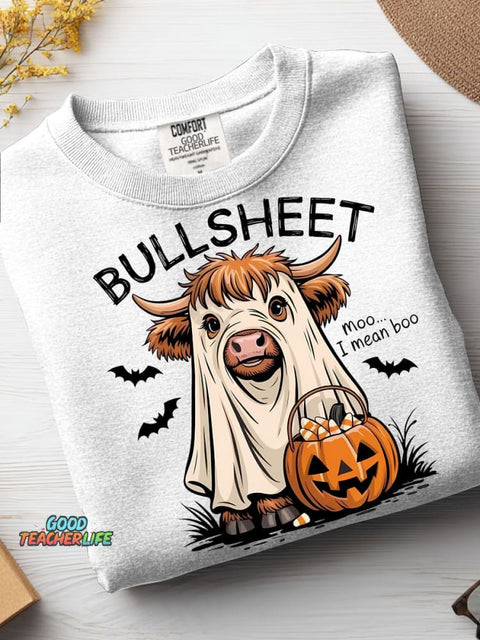 Bullsheet Cow Halloween Decoration Pattern Casual Sweatshirt