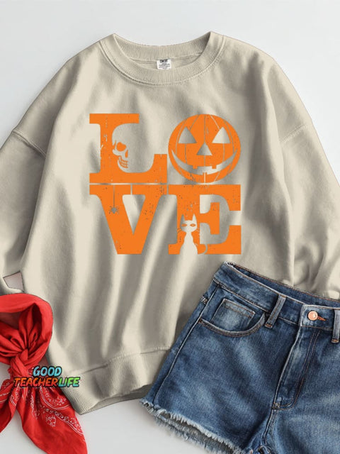 Halloween Love Decorative Patterns Casual Sweatshirt