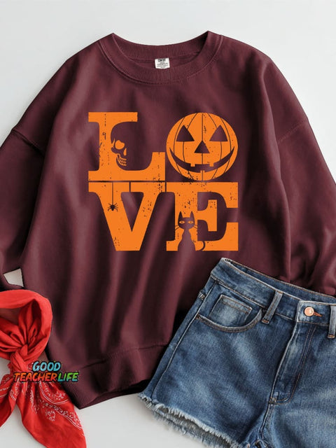 Halloween Love Decorative Patterns Casual Sweatshirt