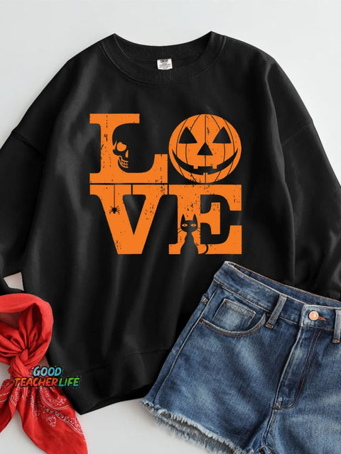 Halloween Love Decorative Patterns Casual Sweatshirt