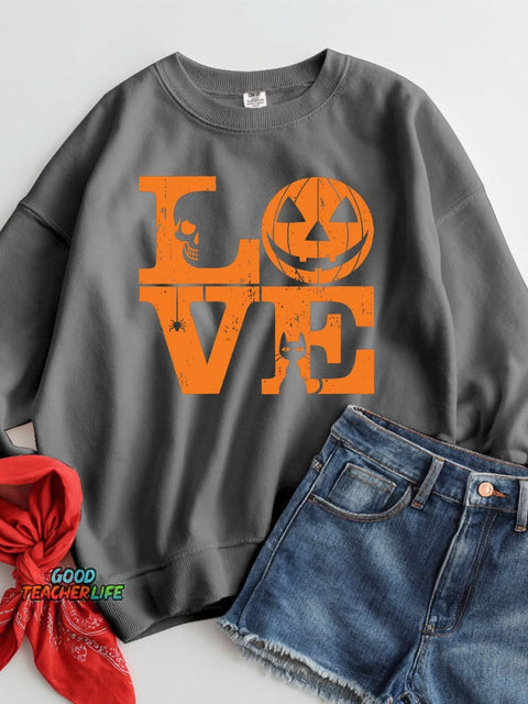 Halloween Love Decorative Patterns Casual Sweatshirt