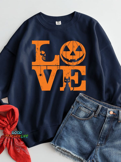 Halloween Love Decorative Patterns Casual Sweatshirt