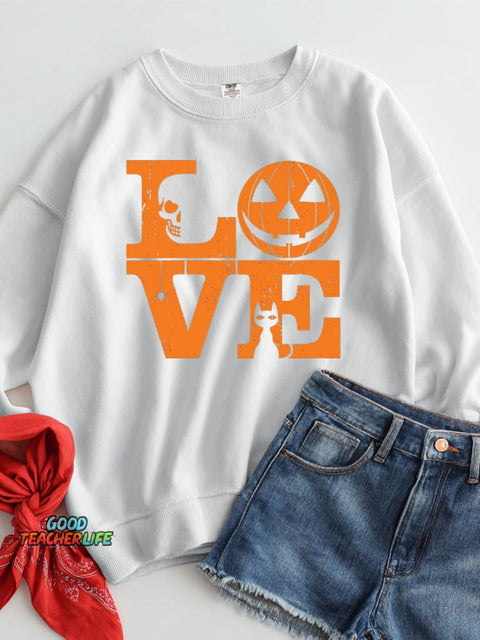Halloween Love Decorative Patterns Casual Sweatshirt