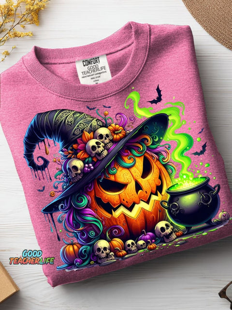 Halloween Evil Pumpkin Decoration Pattern Casual Sweatshirt