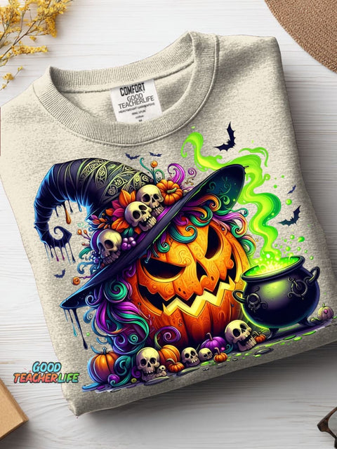 Halloween Evil Pumpkin Decoration Pattern Casual Sweatshirt