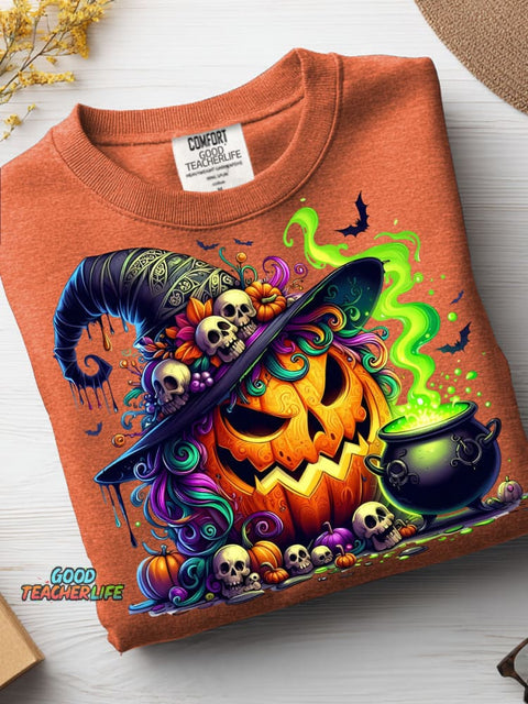 Halloween Evil Pumpkin Decoration Pattern Casual Sweatshirt