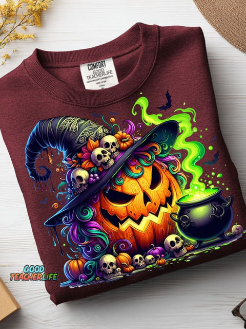 Halloween Evil Pumpkin Decoration Pattern Casual Sweatshirt