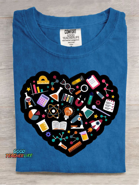 Love Science Decorative Pattern T-shirt