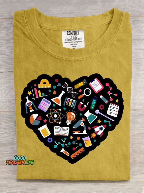 Love Science Decorative Pattern T-shirt