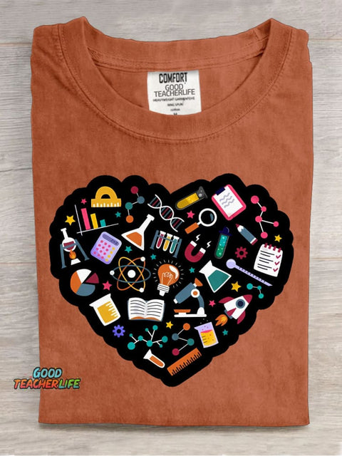 Love Science Decorative Pattern T-shirt