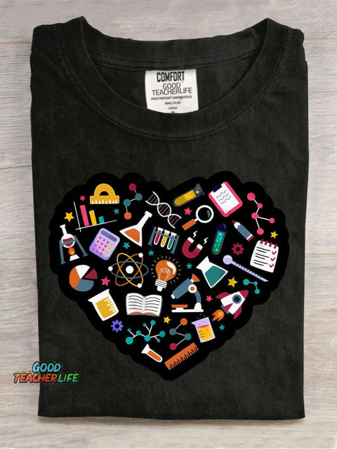 Love Science Decorative Pattern T-shirt