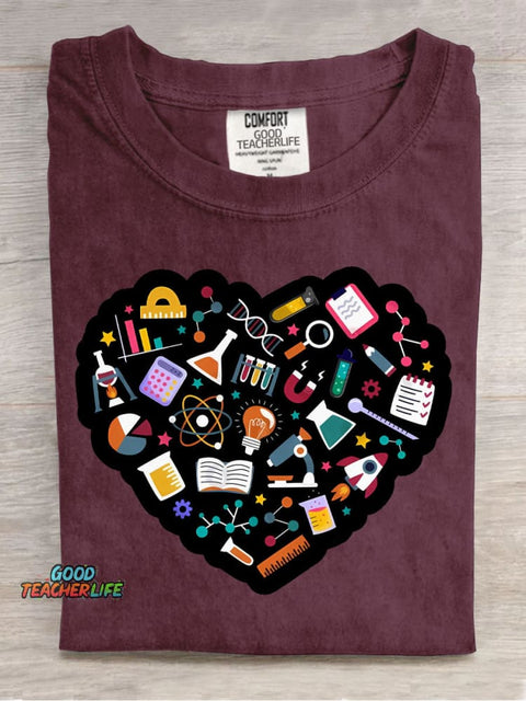 Love Science Decorative Pattern T-shirt