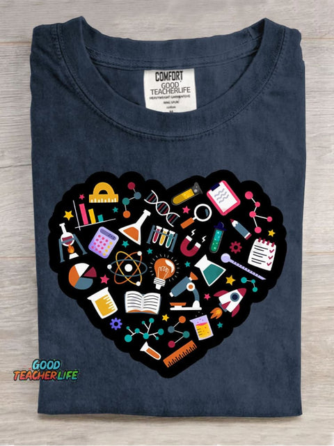 Love Science Decorative Pattern T-shirt