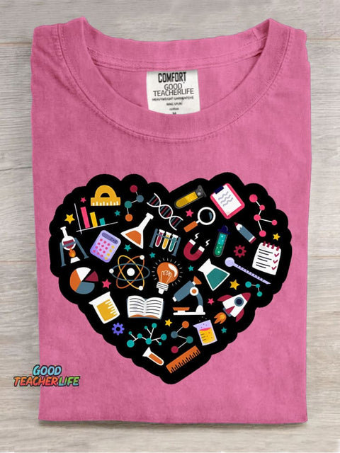 Love Science Decorative Pattern T-shirt