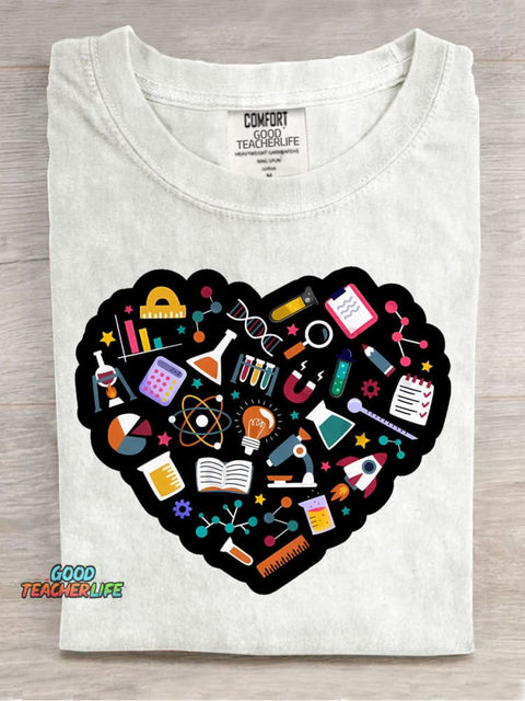 Love Science Decorative Pattern T-shirt