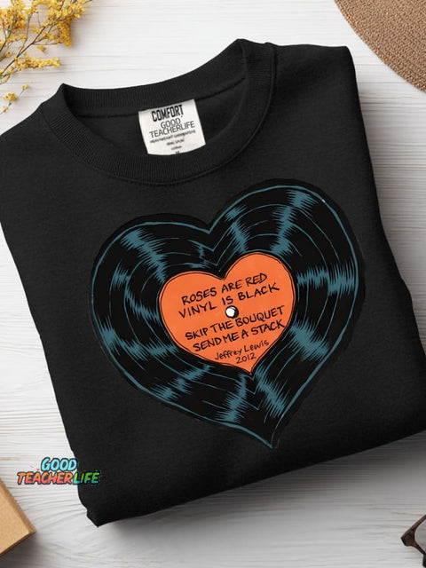 Love Record Decorative Pattern Casual Sweatshirt
