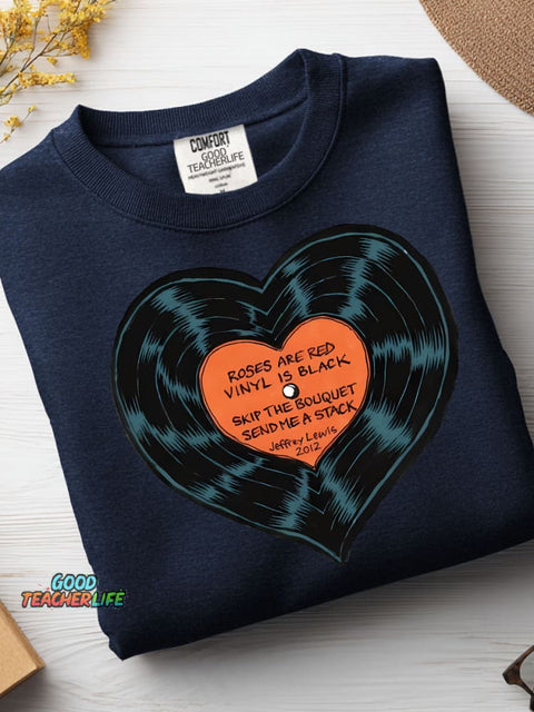 Love Record Decorative Pattern Casual Sweatshirt