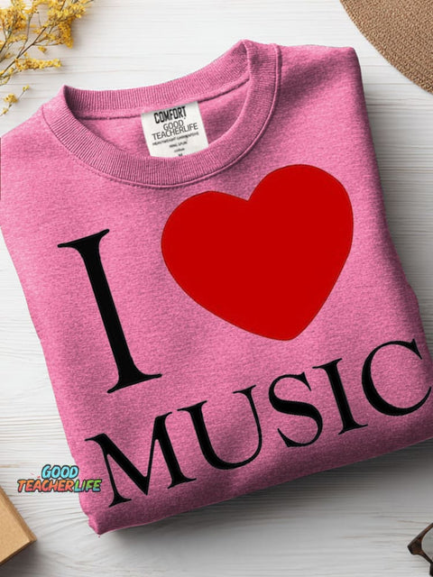 I Love Music Casual Sweatshirt