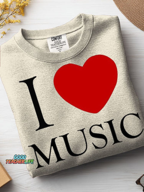 I Love Music Casual Sweatshirt