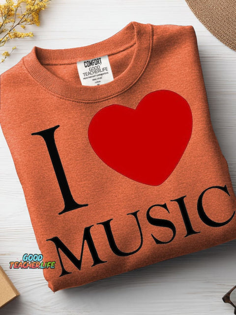 I Love Music Casual Sweatshirt