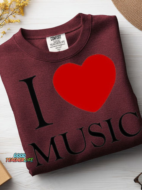 I Love Music Casual Sweatshirt